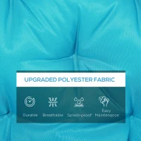 Outsunny Porch Swing Cushion Garden Bench Cushion with Backrest, Non-Slip 3-Seater Soft Pad, Swing Chair Mat Replacement for Indoor and Outdoor, 59.1" x 38.6", Turquoise(m-4)
