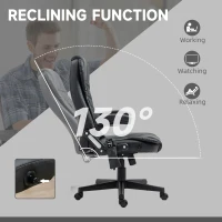 HOMCOM Massage Office Chair, Heated Reclining Computer Chair with 6 Vibration Points, Armrest and Remote, Black(m-6)