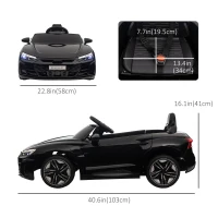 Aosom Ride-On Toy On Car with Remote Control, 12V 3.1 MPH Electric Ride for Kids w/ Suspension System, Horn Honking, Black(m-3)