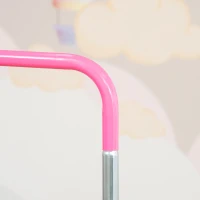 Qaba Folding Gymnastics Bar for Kids with Shock Absorption, Adjustable Gymnastics Horizontal Bar, Gymnastics Kip Bar for Home Use, Pink(m-9)