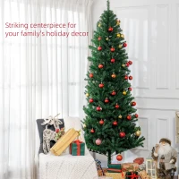 HOMCOM 8' Artificial Christmas Tree, Unlit Xmas Tree with Realistic Branch Tips for Indoor, Home, Holiday, Green(m-4)
