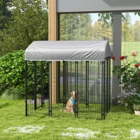 PawHut Outdoor Dog Kennel with Waterproof UV-Resistant Cover, 6 x 4 x 6 ft(m-1)