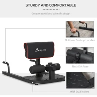 Soozier 3 in 1 Padded Push Up Sit Up Squat Machine Home Gym Fitness Equipment, Black(m-5)