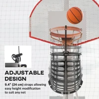Soozier Basketball Hoop Ball Returner, Height Adjustable Basketball Rebounder with 360° Rotatable Return Chute, Black(m-5)