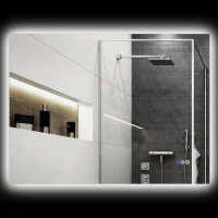 HOMCOM Dimmable Bathroom Mirror with Lights, 37" x 35" Backlit LED Mirror w/ Anti-Fog, Memory & Infinite Color Temperature(m-11)