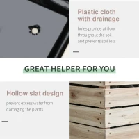 Outsunny 4PCS Raised Garden Bed With Legs, Wooden Elevated Planter Box Kit with Bed Liner, DIY Shape, for Flowers Vegetables Backyard Patio Balcony, 110lb Capacity(m-5)