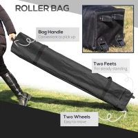 Outsunny 10' x 10' Pop Up Canopy Tent with Sand Bags, UPF 50+ Instant Sun Shelter, Tents for Parties, Height Adjustable, with Wheeled Carry Bag, for Outdoor, Garden, Black(m-4)