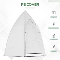 Outsunny 63" x 54" x 71" Greenhouse Portable Hot House for Plants with Zipper Door and Mesh Window for Outdoor, Garden, Patio, White(m-4)