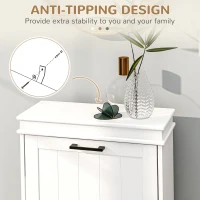 HOMCOM Shoe Storage Cabinet with 2 Flip Drawers and Adjustable Shelves, Narrow Shoe Cabinet for 10 Pairs of Shoes, White(m-7)