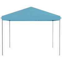 Outsunny 10' x 10' Pop Up Canopy Tent Gazebo with Removable Mesh Sidewall Netting, Carry Bag for Backyard Patio Outdoor, Light Blue(m-10)