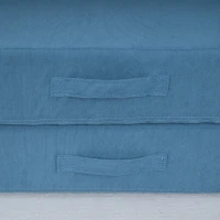 Qaba 12-Piece Modular Kids Play Couch Building Fort for Playroom Bedroom, Convertible Kids Sofa, Blue(m-10)