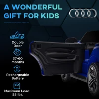 Aosom 12V Licensed Audi RS E-tron GT Kids Ride on Car with Remote Control, Suspension, Horn, Music, Lights, Dark Blue(m-8)
