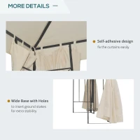 Outsunny 10' x 10' Patio Gazebo Outdoor, Canopy Shelter with Double-tier Roof, Pavilion Sidewalls for Garden Events, Cream White(m-5)