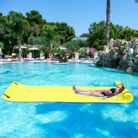 Soozier 16.5' x 5' Lily Pad Floating Mat for Water Recreation and Relaxing, Tear-Resistant XPE Foam Water Floating Mat for Lake, River, Beach, Pool, Yellow(m-8)
