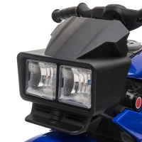 Aosom 6V Kids Motorcycle Toddler Ride-on Toy, High-Traction Battery-Operated Mini Electric Motorbike with Forward/Reverse Switch, Music, Headlights, Horn, Blue(m-9)