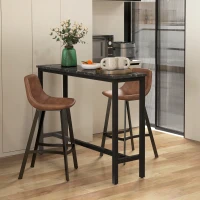 HOMCOM Counter Height Stools Set of 2, Upholstered Kitchen Stool with Back and Steel Legs(m-9)
