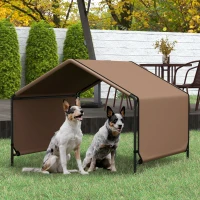PawHut Portable Dog Tent Water Resistant for Outdoor Shade Protection, Brown(m-10)