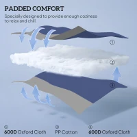 Outsunny Outdoor Rocking Chairs Set of 2, Folding Rocking Chair Set, 400 lbs. Capacity, Wide Seat, Padded High Back, Dark Blue(m-6)