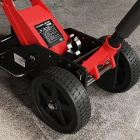 HOMCOM 1.5 Ton Big Wheel Hydraulic Car Jack Heavy Duty Steel Off-Road Jack with Extra Saddle for Trucks, SUVs, ATVs, Red(m-9)