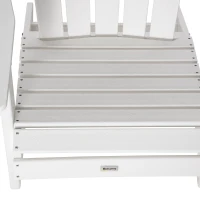 Outsunny Adirondack Chair with Cup Holder, All Weather Patio Chair HDPE Lounger, Fire Pit Seating High Back and Wide Seat for Outdoor, Backyard, Garden, Deck, Lawn, White(m-9)