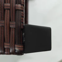 Outsunny 2 PCS Patio Wicker Ottoman Set, Square Outdoor PE Rattan Footrest with Removable Cushion for Backyard, Sky Blue(m-9)