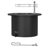 Outsunny 2-in-1 Smokeless Firepit, Stainless Steel Bonfire Stove with Poker and Ash Tray for Backyard, Patio, Picnic, Black(m-1)