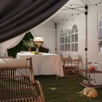 Outsunny 20x10 Pop Up Canopy with 6 Removable Sidewall, Carry Bag and 6 Sand Bags, Height Adjustable Instant Sun Shelter, Grey(m-10)