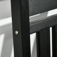 Outsunny Outdoor Rocking Chair, All Weather-Resistant HDPE Rocking Patio Chairs with Rustic High Back, Armrests, Oversized Seat and Slatted Backrest, 350lbs Weight Capacity, Black(m-7)