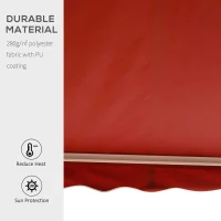 Outsunny 8'x7' Patio Awning Manual Retractable Sun Shade Outdoor Deck Canopy Shelter, Wine Red(m-5)