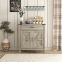 HOMCOM Kitchen Sideboard Cabinet Small Countertop Storage w/ Drawer & Shelf for Kitchen Living Room Entryway White(m-8)