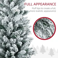 HOMCOM 7ft Pencil Christmas Tree, Slim Artificial Christmas Tree with Realistic Branches and Warm White LED Lights, Green(m-6)