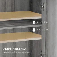 HOMCOM Farmhouse Sideboard Storage Cabinet with Doors and Drawer for Kitchen, Living room, 23.5"x11.75"x34.5", Light Gray(m-5)