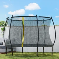 Soozier 10ft Outdoor Trampoline with Net Enclosure, Curved Poles and Safety Pad, ASTM Approved, Black(m-8)