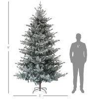 HOMCOM 9 Foot Artificial Nordic Pine Christmas Tree with Snow, Easy Assembly, Hinged Xmas Tree for Home Office Holiday(m-3)