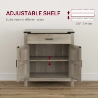 HOMCOM Kitchen Sideboard Cabinet Small Countertop Storage w/ Drawer & Shelf for Kitchen Living Room Entryway White(m-5)