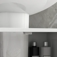 HOMCOM Bathroom Vanity, 24" Pedestal Sink Bathroom Vanity Furniture with 2 Doors and Shelf, White(m-10)