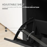 HOMCOM Small Shoe Cabinet with 2 Flip Drawers and Adjustable Shelves, 12 Pair Shoe Storage Organizer for Hallway, Black(m-5)