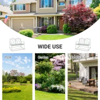 Outsunny Patio 2 Seater Rocking Bench Steel Garden Outdoor Garden Loveseat w/ Elegant Patern for Garden, Balcony, Porch, White(m-6)