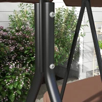 Outsunny 3-Seater Outdoor Porch Swing with Adjustable Canopy, Patio Swing Chair for Garden, Poolside, Backyard, Brown(m-11)