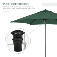 Outsunny 6.6FT Patio Umbrella, Outdoor Parasol with 6 Solid Ribs, Green(m-7)