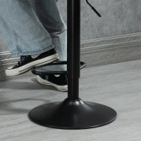 HOMCOM Adjustable Bar Stools Set of 2, Leathaire Swivel Barstools with Back and Footrest, Upholstered Bar Chairs for Kitchen, Dining Room, Home Pub, Brown(m-10)