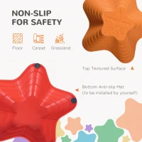Outsunny 6PCs Larger Size Balance Stepping Stones for Kids with Non-slip Bottom, Stackable Obstacle Course Outdoor Indoor,  Play River Rocks with Starfish Style(m-5)