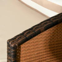 Outsunny 3-Seater Wicker Sofa, PE Rattan Outdoor Couch Conversation Furniture with Removable Cushions for Patio, Garden, Brown(m-10)