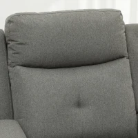 HOMCOM L-Shaped Sofa, Manual Reclining Sectional with Chaise Ottoman, Storage Console, Cup Holders, USB Charging, Gray(m-9)