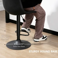 HOMCOM Adjustable Counter Height Bar Stools Set of 2, 360° Swivel Kitchen Counter Stools Dining Chairs with Backs, Vintage Leather, Retro Grey(m-7)