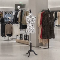 HOMCOM Adjustable Female Dress Form Fashion Mannequin Torso Clothes Display Dressmaker Stand with Base(m-1)
