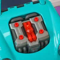 Qaba Mechanic Kids Truck Engine Toy Set, Car Service Play Set, Teal(m-9)