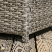 Outsunny 113 Gallon Outdoor Storage Box, Rattan Deck Box for Indoor, Patio Furniture Cushions, Mixed Grey(m-9)