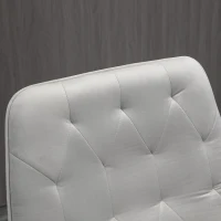 Vinsetto Velvet Home Office Chair, Tufted Height Adjustable Computer Desk Chair with Swivel Wheels and Padded Armrests, Light Gray(m-8)