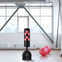Soozier 65" Freestanding Boxing Punching Bag with Refilled Base and Suction Cups, Black(m-8)